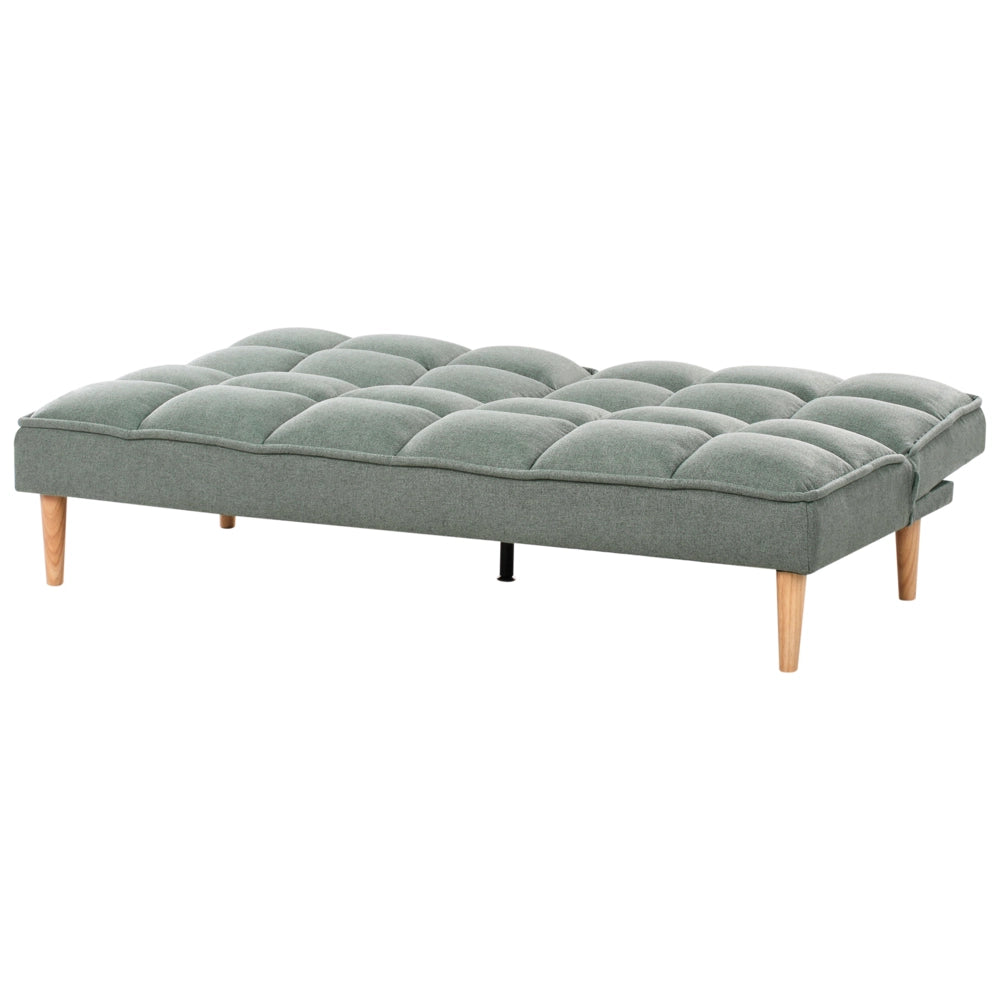 Divano letto Verde chiaro Easy Clean Tessuto 3 posti reclinabile Schienale trapuntato Divano letto semplice Click-Clack