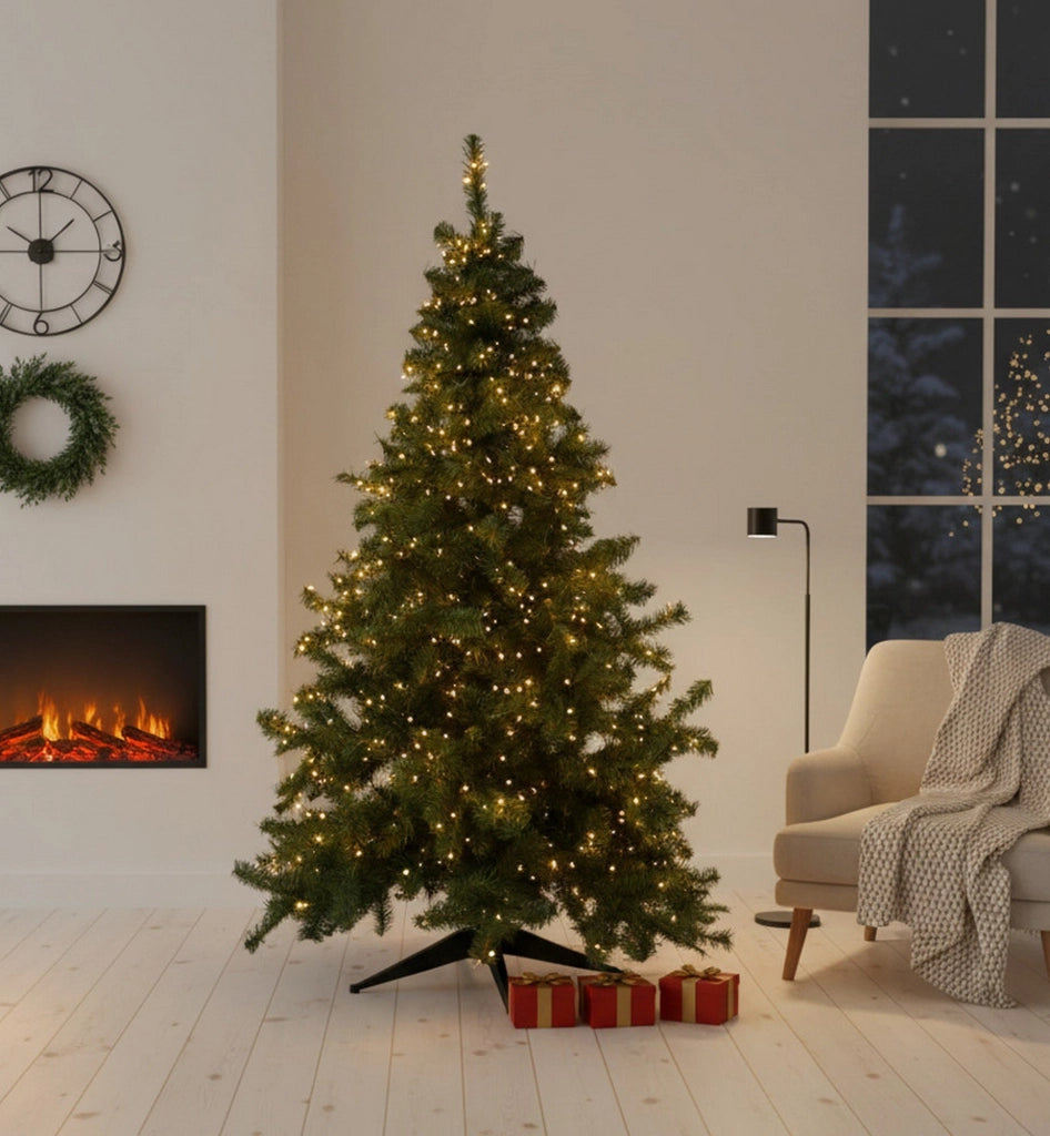 Tinsel, Albero di Natale 150 cm 42 Rami Made in Italy, 150h cm Verde