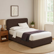 Slough, Letto Singolo Sfoderabile Made in Italy, Marrone