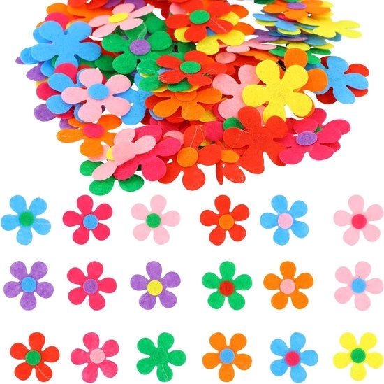 Vilten plus - Fiori in diverse colori per abbigliamento, cappelli e biglietti di auguri - 100 pezzi
