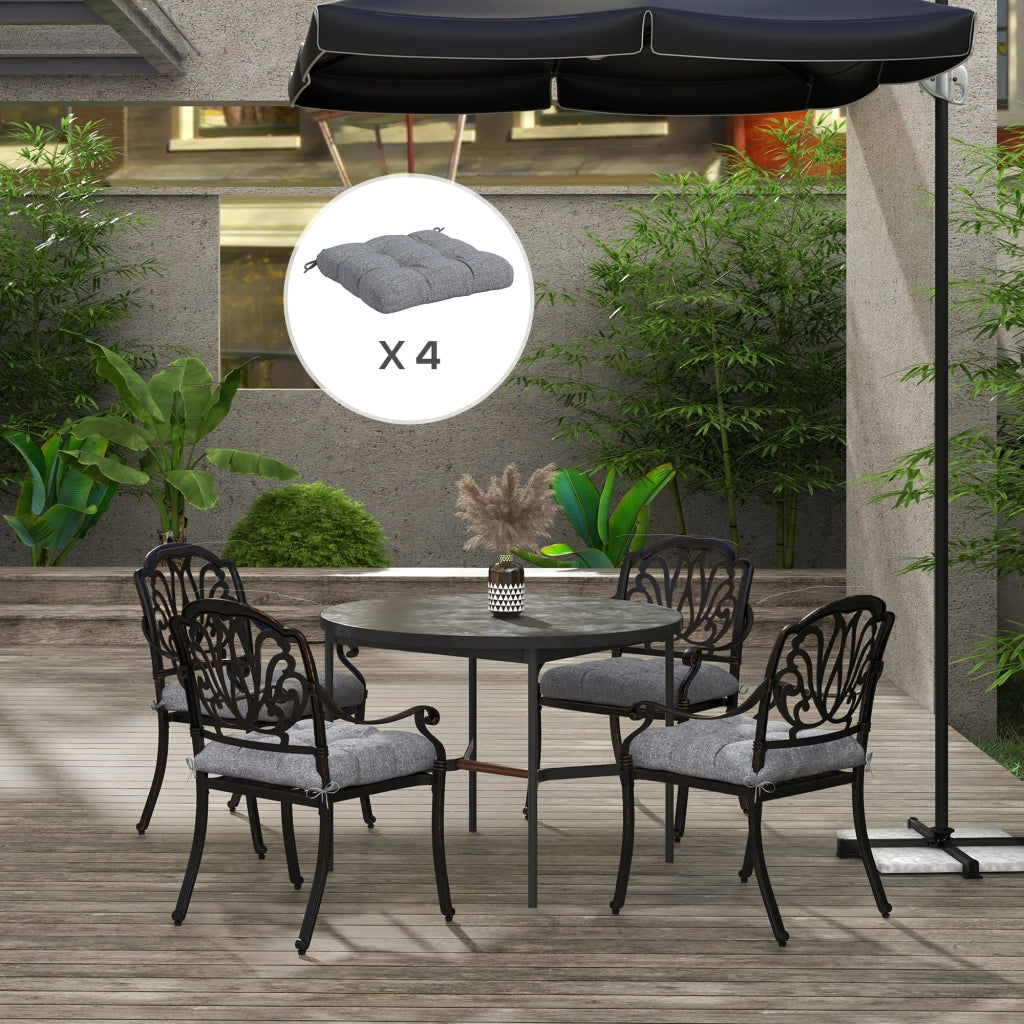 Set di 4 cuscini per sedie da giardino ¨C zephmum ¨C grigio 48x48 cm