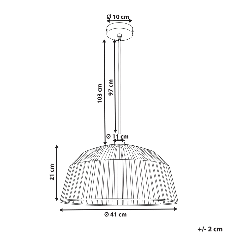 Lampada a sospensione con paralume in paglia naturale intrecciata a cupola, stile boho-japandi
