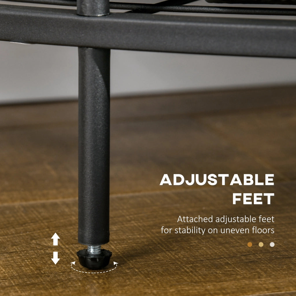 EasyComfort Appendiabiti da Terra Angolare con Panca e Scarpiera in Stile Industriale, 50x50x183cm, Marrone