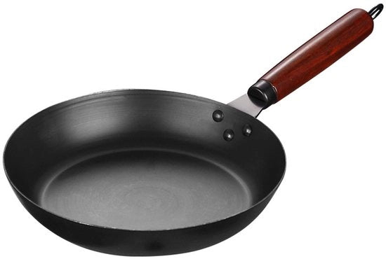 Pentola in acciaio fuso, uniforme di riscaldamento, versatile, manico comodo, pentola in acciaio fuso per la cucina quotidiana a casa per forno, barbecue, cottura al fuoco all'aperto