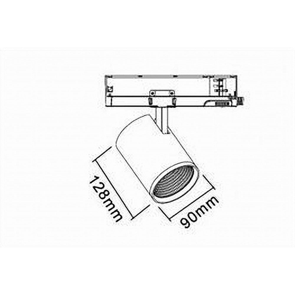 Trade Shop - Faretto Led 40 W Per Binario Track Trifase Faro Luce Naturale 4000k Ip20 Pt4-40w - Nero