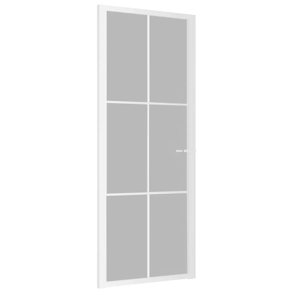 Porta Interna 83x201,5 cm Bianco Opaco Vetro e Alluminio cod mxl 78124