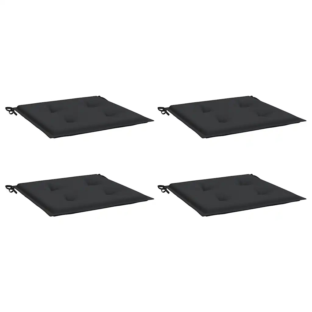 Cuscini per Sedia 4 pz Neri 50x50x4 cm in Tessuto Oxford