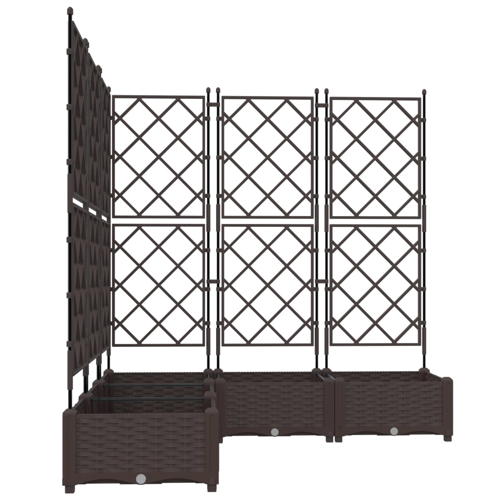 Fioriera da Giardino con Trellis 5 pezzi Marrone 120x120x125,5 cm