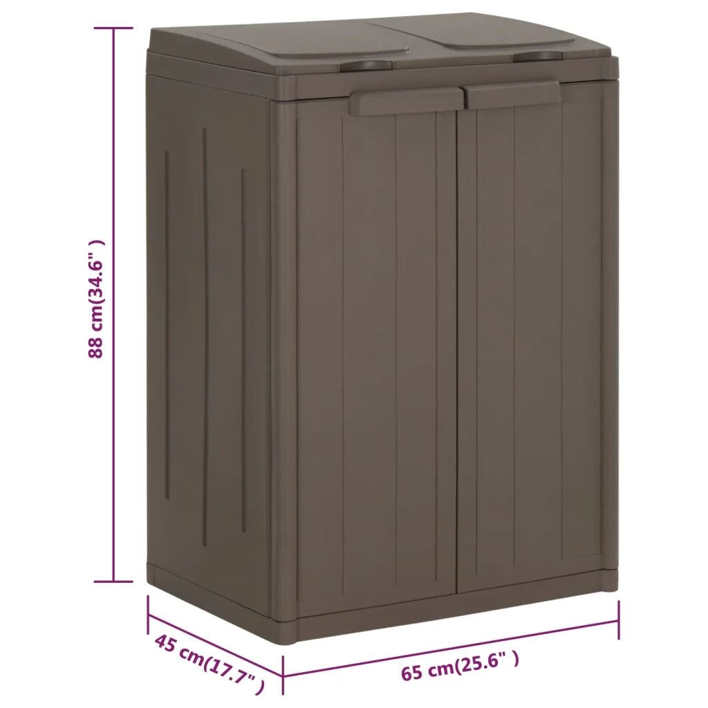 Pattumiera a 2 Ante Marrone 65 x 45 x 88 cm in PP 151225