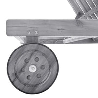 Sdraio da Giardino Grigia con Cuscino in Massello di Acacia cod mxl 72125