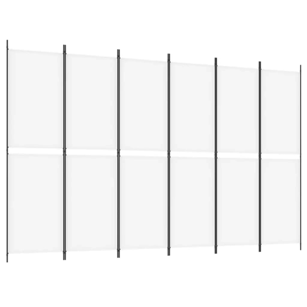 Divisorio Ambienti | Divider per stanze | Paravento a 4 Pannelli Bianco 300x200 cm Tessuto