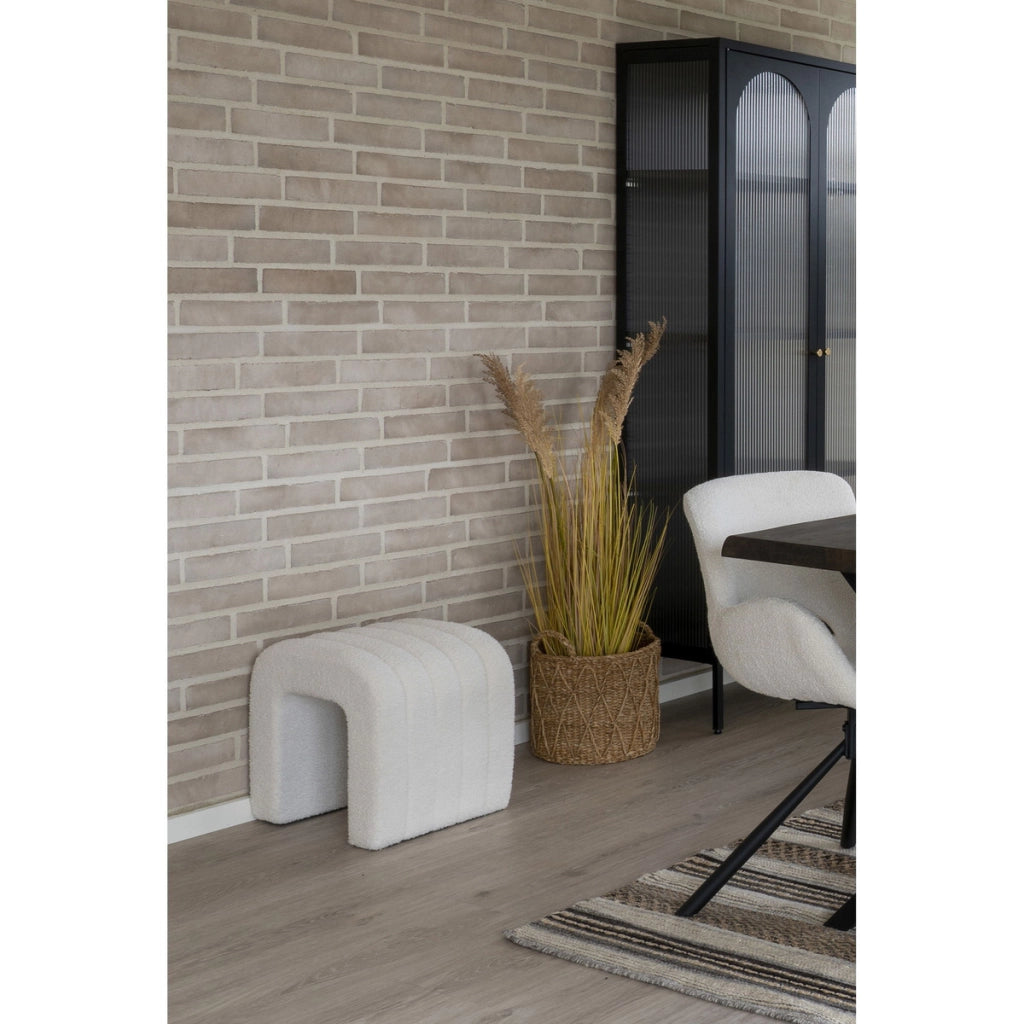 Pouf Colma, Bianco, Poliestere, 42x42x36 cm