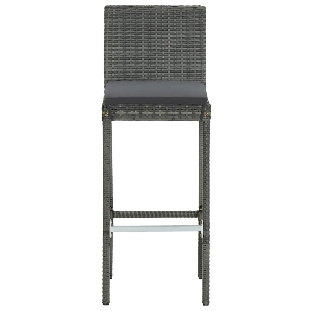 Set da Bar da Giardino 5 pz con Cuscini in Polyrattan Grigio cod mxl 37984