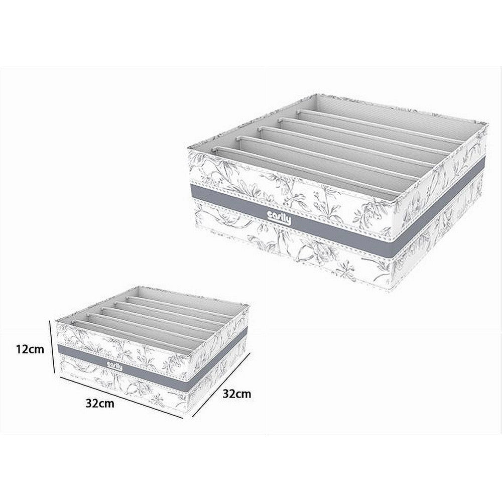 Trade Shop - Organizer Per Armadio 6 Scomparti Scatola Salvaspazio 32x32x12 Cm Fantasia 87329 -
