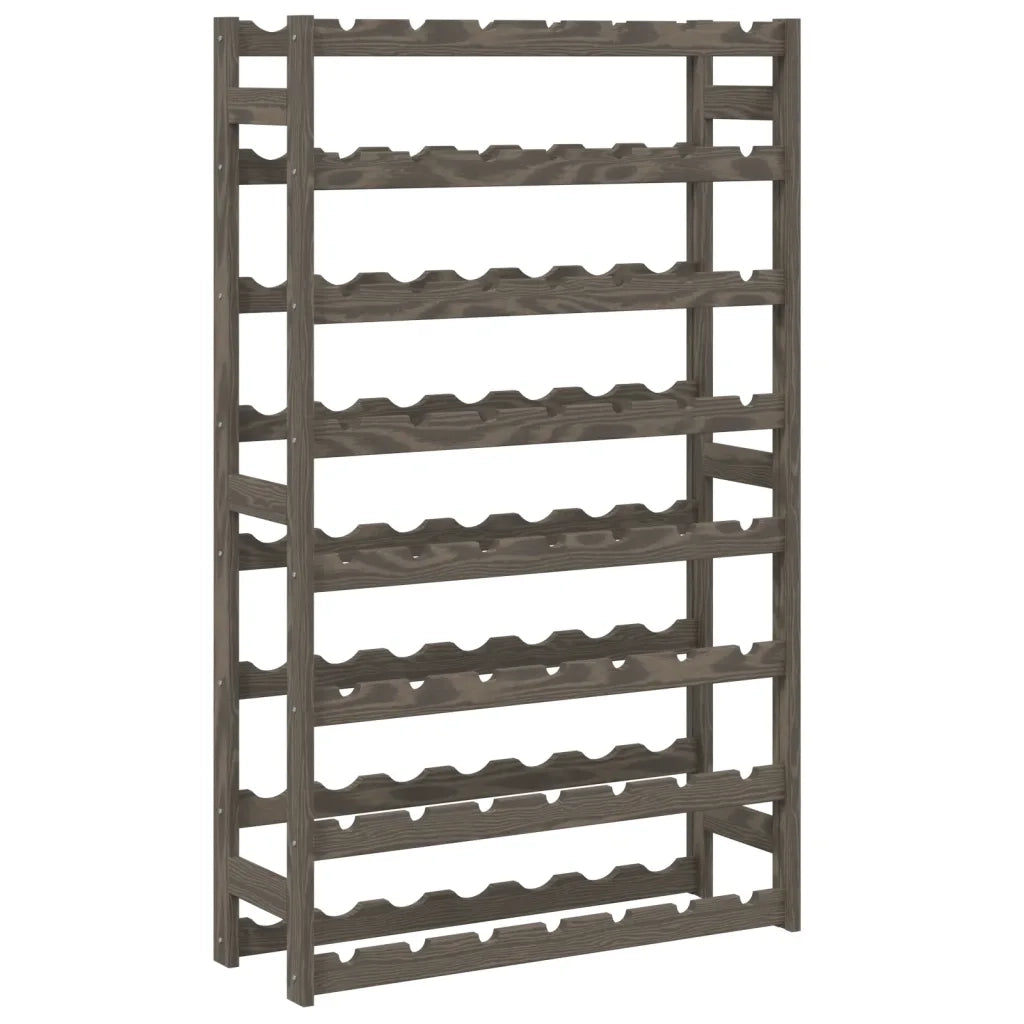 Portabottiglie per 56 Bottiglie Grigio Legno Massello di Pino 373382