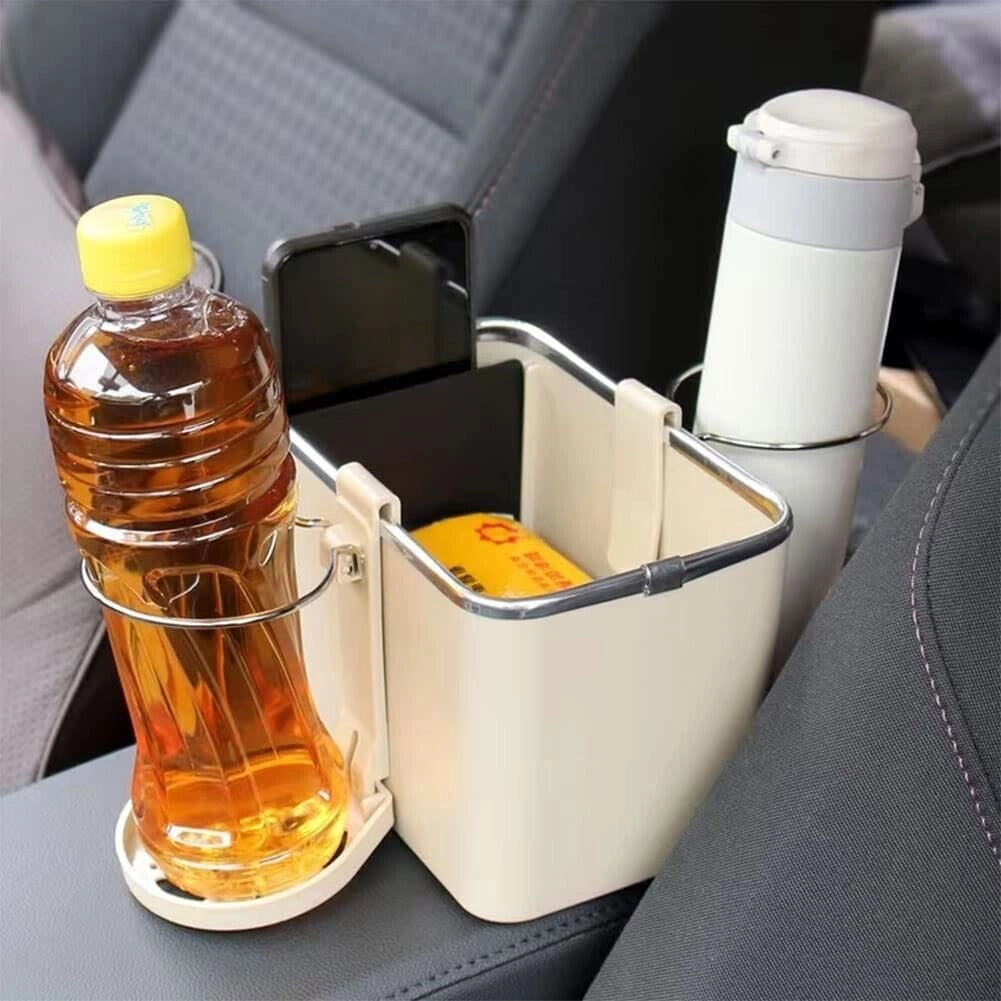 Organizer portaoggetti universale per bracciolo auto con porta bicchiere