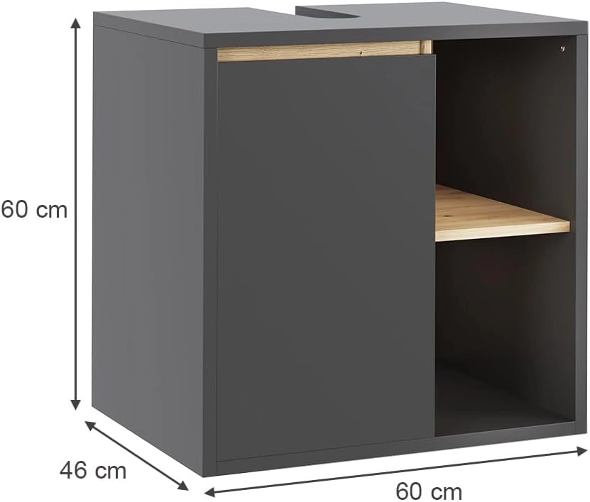 Mobiletto per lavabo Viola, Grigio/Artisan, 60 x 60 cm