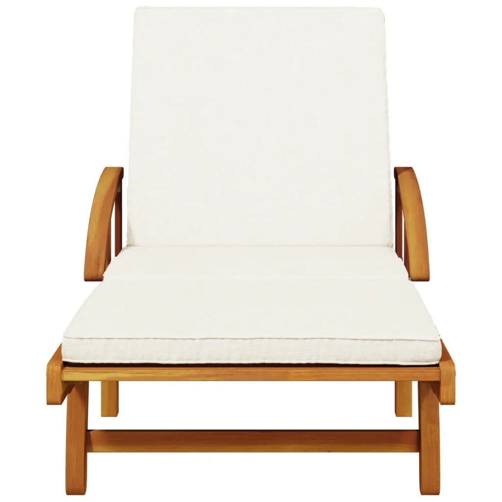 Lettini Prendisole con Tavolino 2pz in Legno Massello di Acacia 3206367