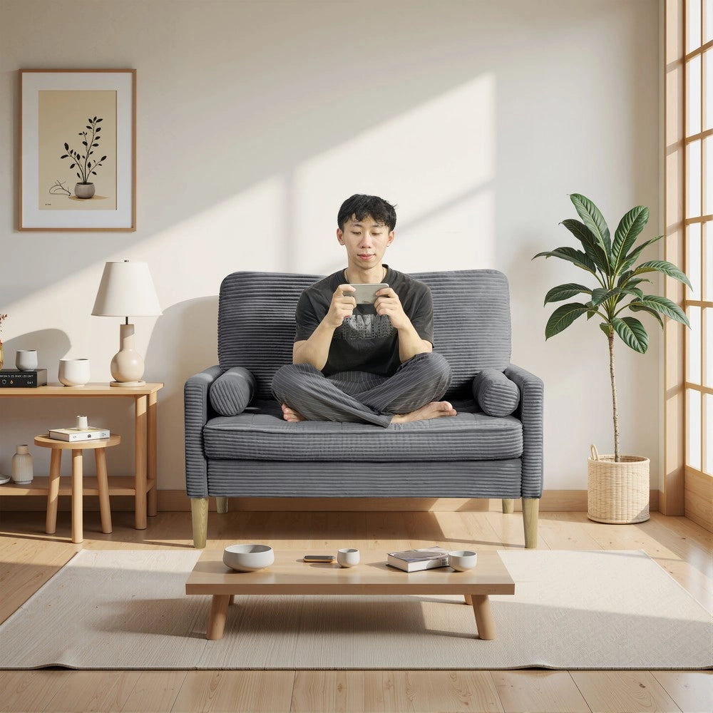 Divano 2 posti in tessuto con cuscini imbottiti ¨C Minimal ¨C 90x160x85
