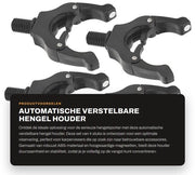 Sostegno per tenda automatico regolabile - Fermo tenda magnetico - Compatto - Leggero - Duraturo - Robusto materiale ABS - Sostegno per tenda
