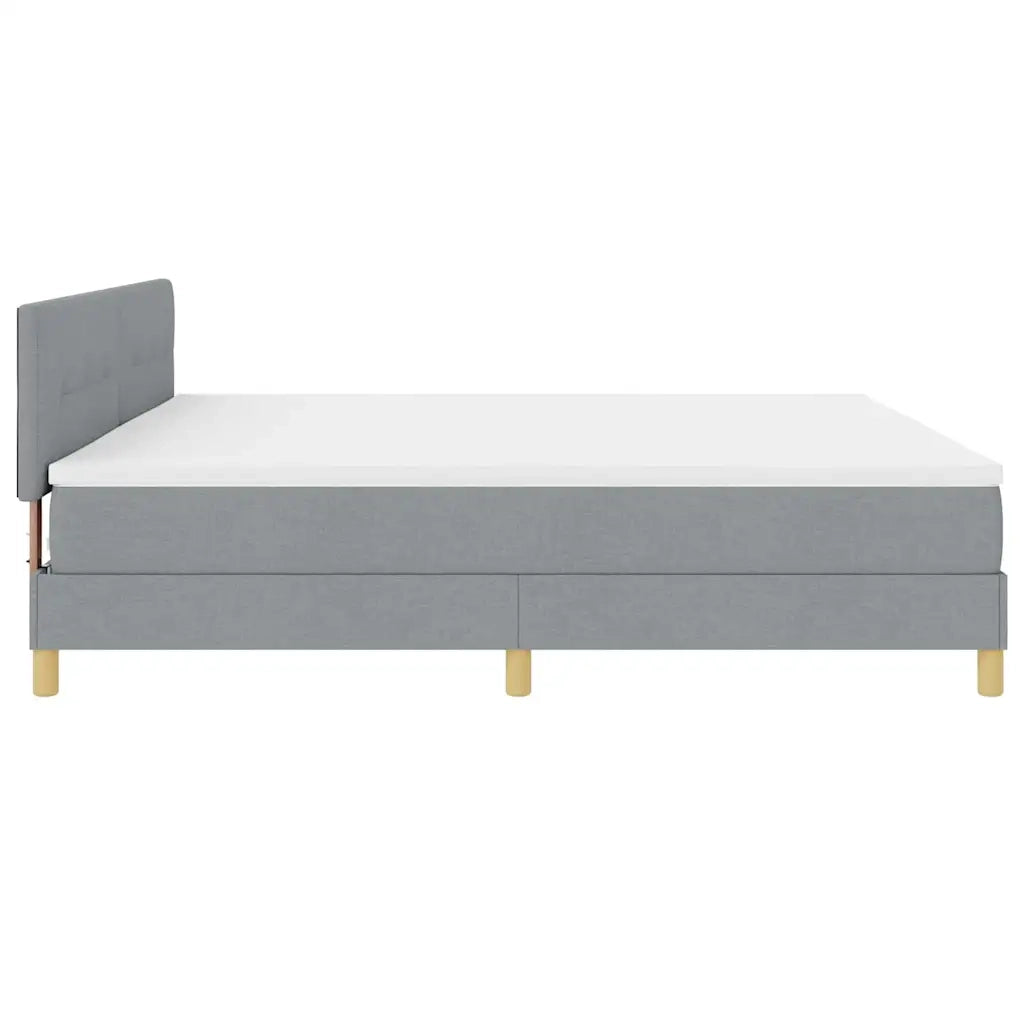 Letto a Sorgente LED Grigio chiaro 200 x 200 cm Tessuto 3342464