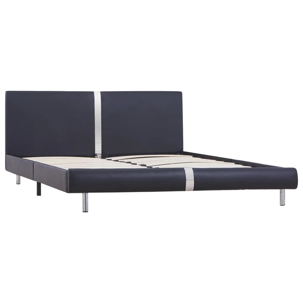 Giroletto senza Materasso-Struttura Letto Nero in Similpelle 120x200 cm