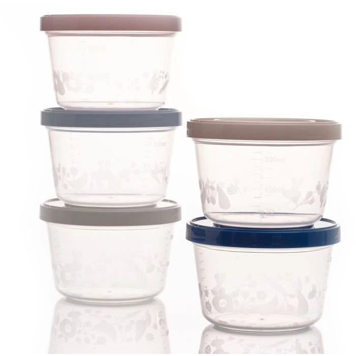 5 scatole portaoggetti da 250 ml