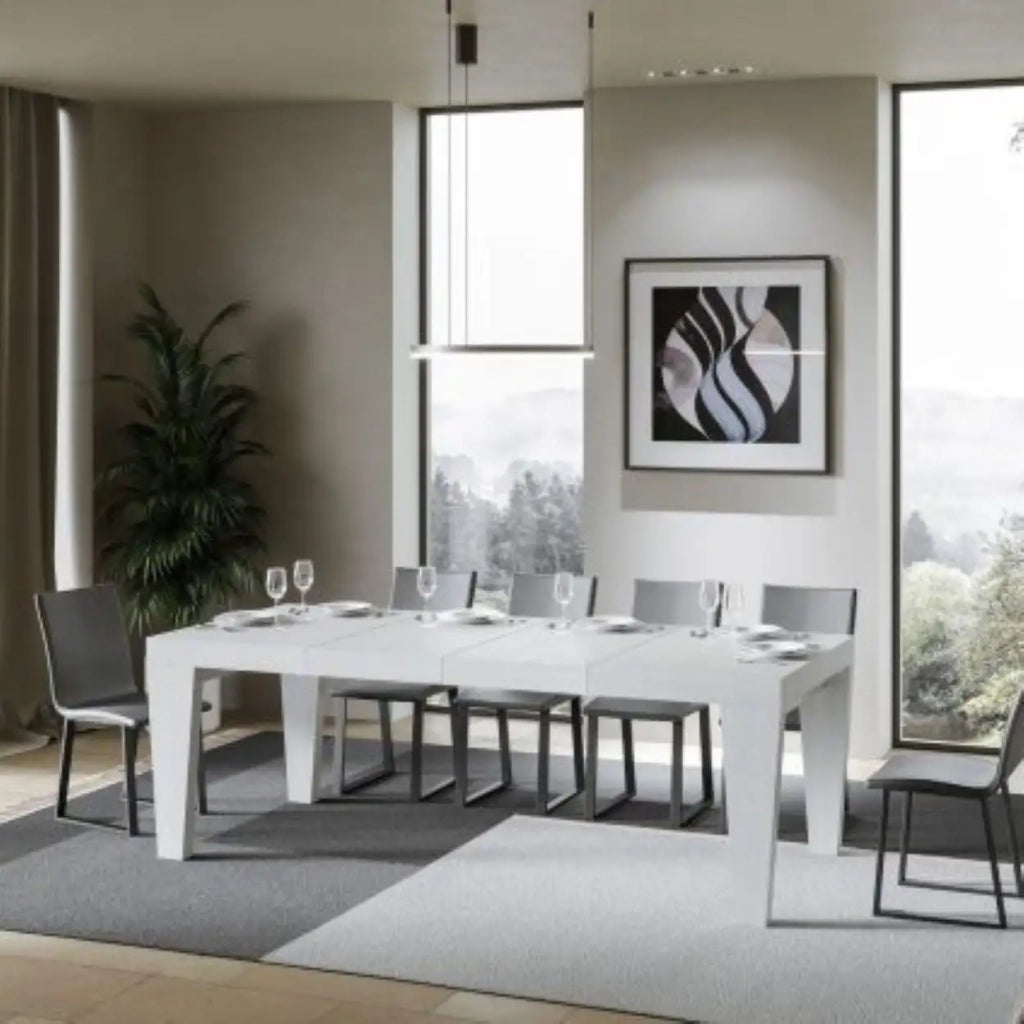 Tavolo allungabile 130/234x90 cm Spimbo Premium colore bianco frassino