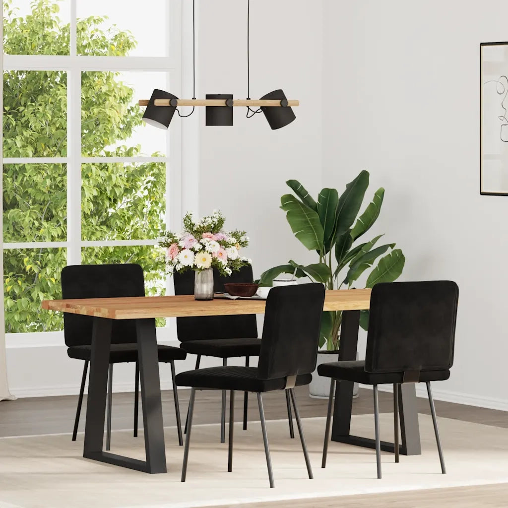 vidaXL Sedie da Pranzo 4 pz Nere in Velluto