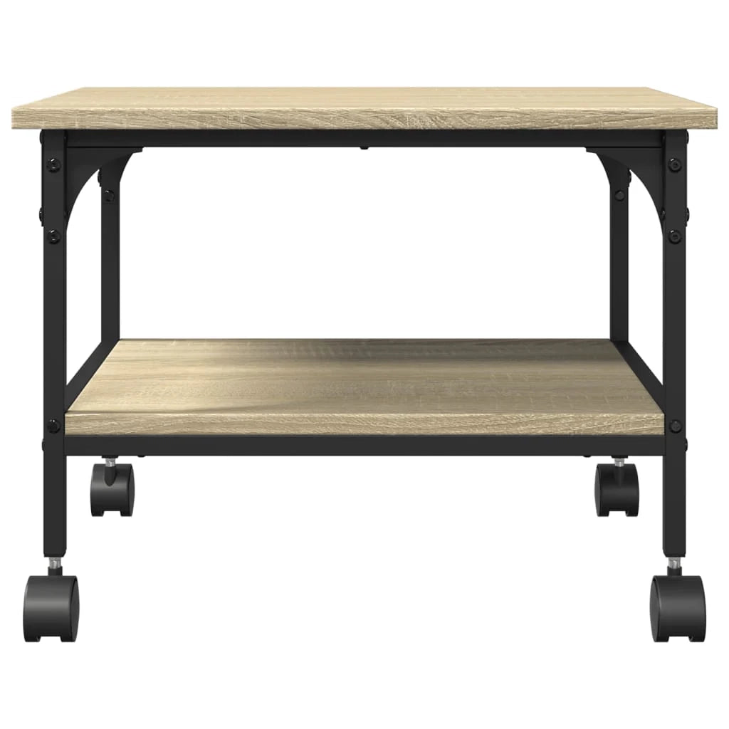 Supporto per stampante a 2 livelli Sonoma scrivania/mobile per ufficio 50 x 40 x 38 cm marrone 02_0044799