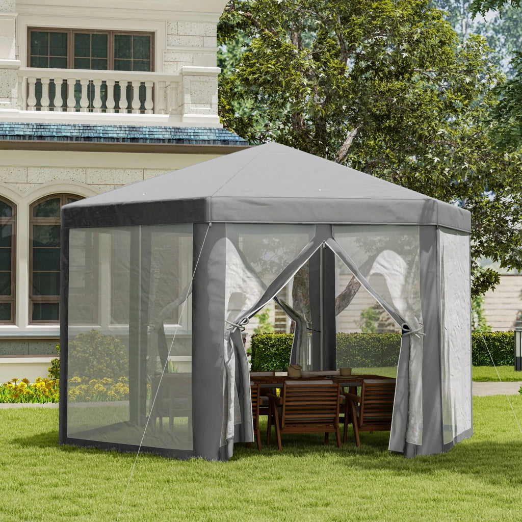 Gazebo esagonale da giardino ¨C Xylo ¨C metallo polyrattan grigio stile cosy