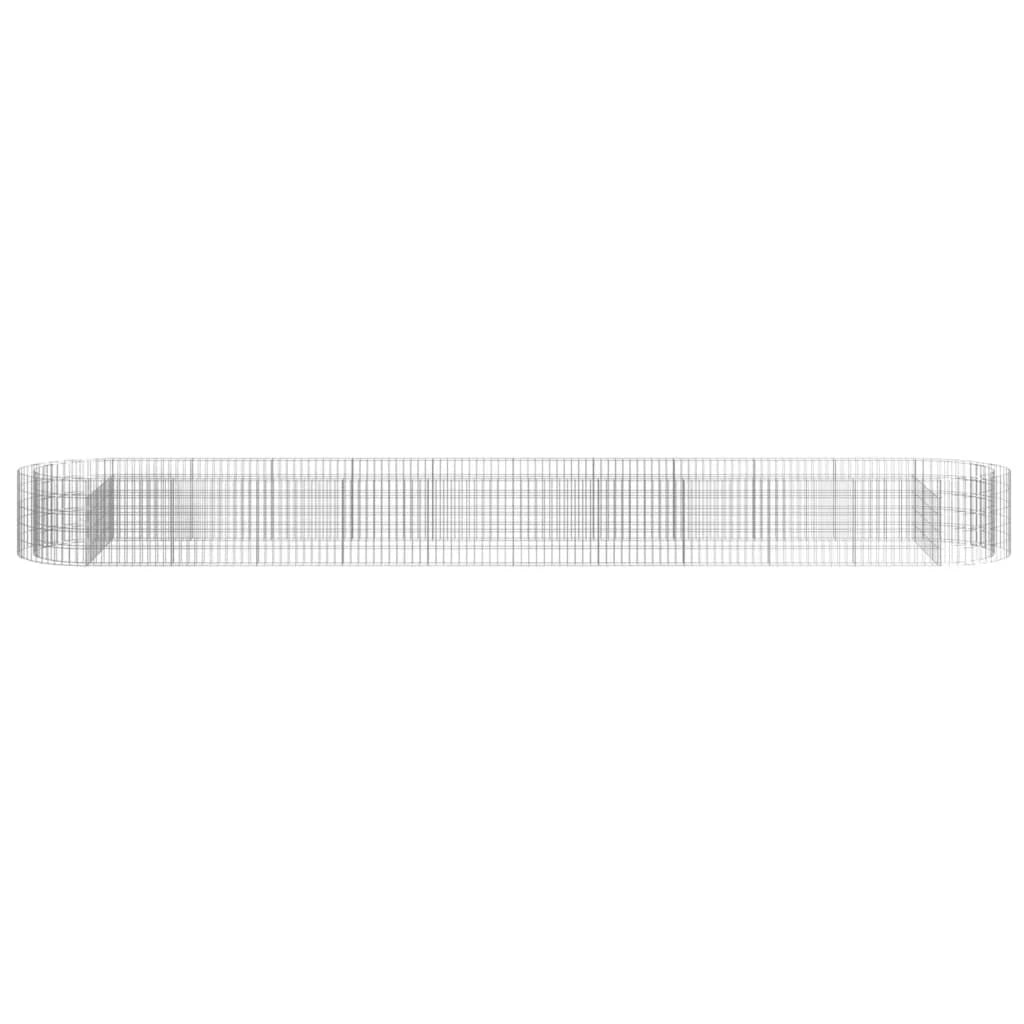 Aiuola rialzata in gabbione di ferro zincato 600 x 100 x 50 cm Argento 02_0039927