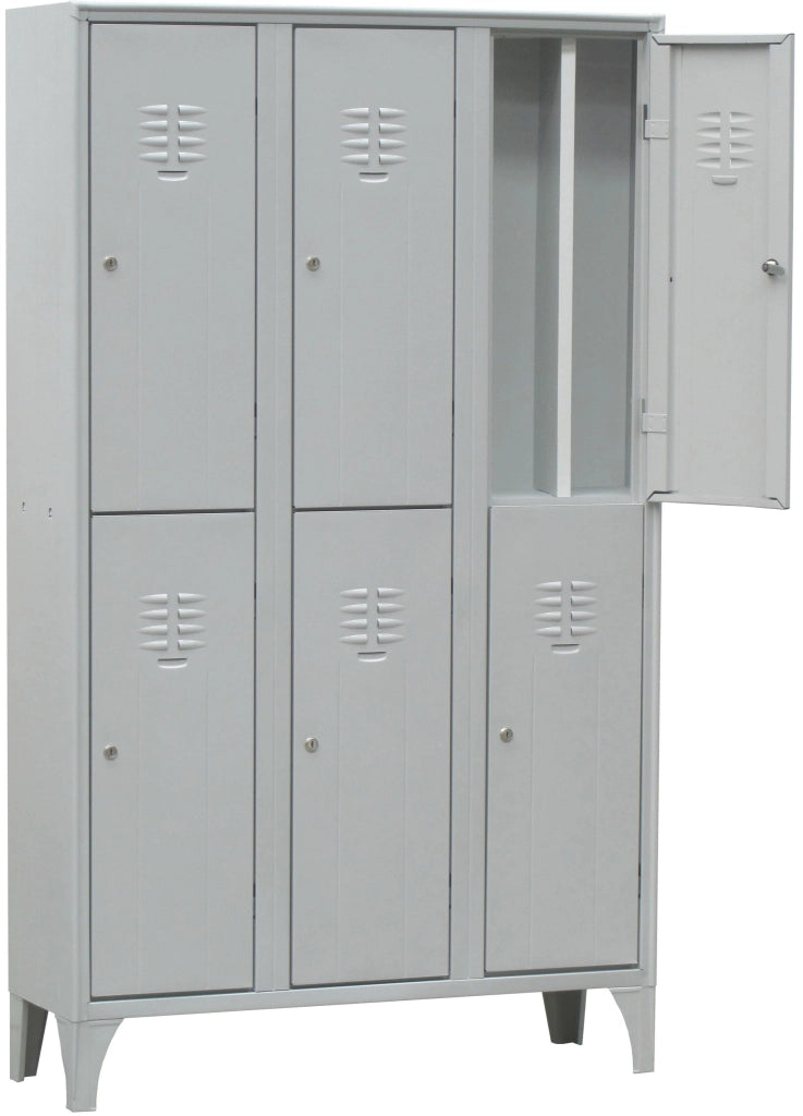 Armadio in metallo verniciato a 6 posti con tramezza interna cm. 105x50x180h