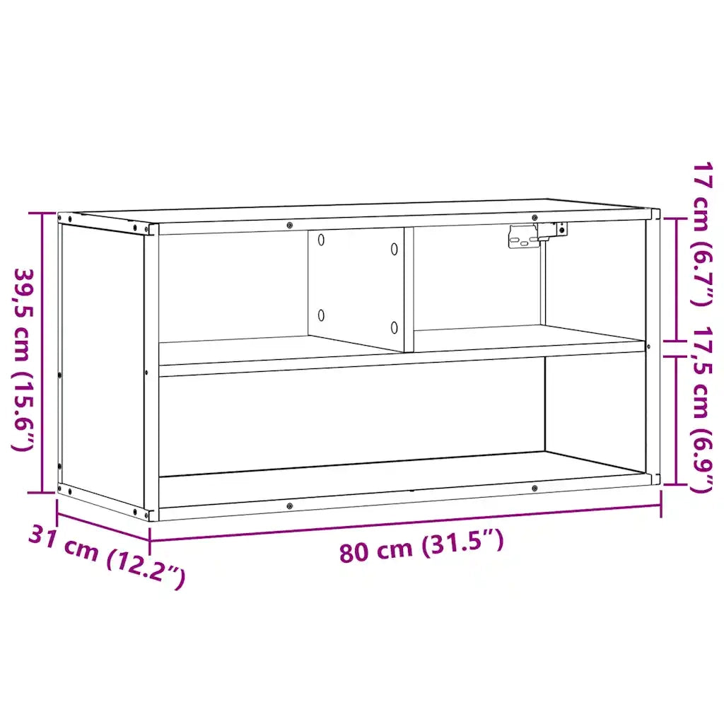 Mobile TV Grigio Sonoma 80x31x39,5 cm Legno Multistrato Metallo
