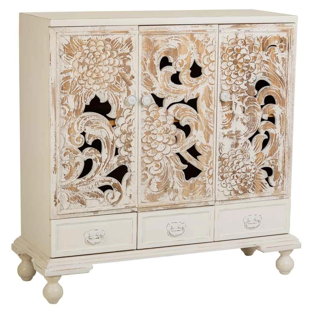 Credenza in legno bianco 115x43x110h
