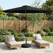 Parasol da Giardino con Luci LED 300 x 300 cm Poliestere Nero 42036272