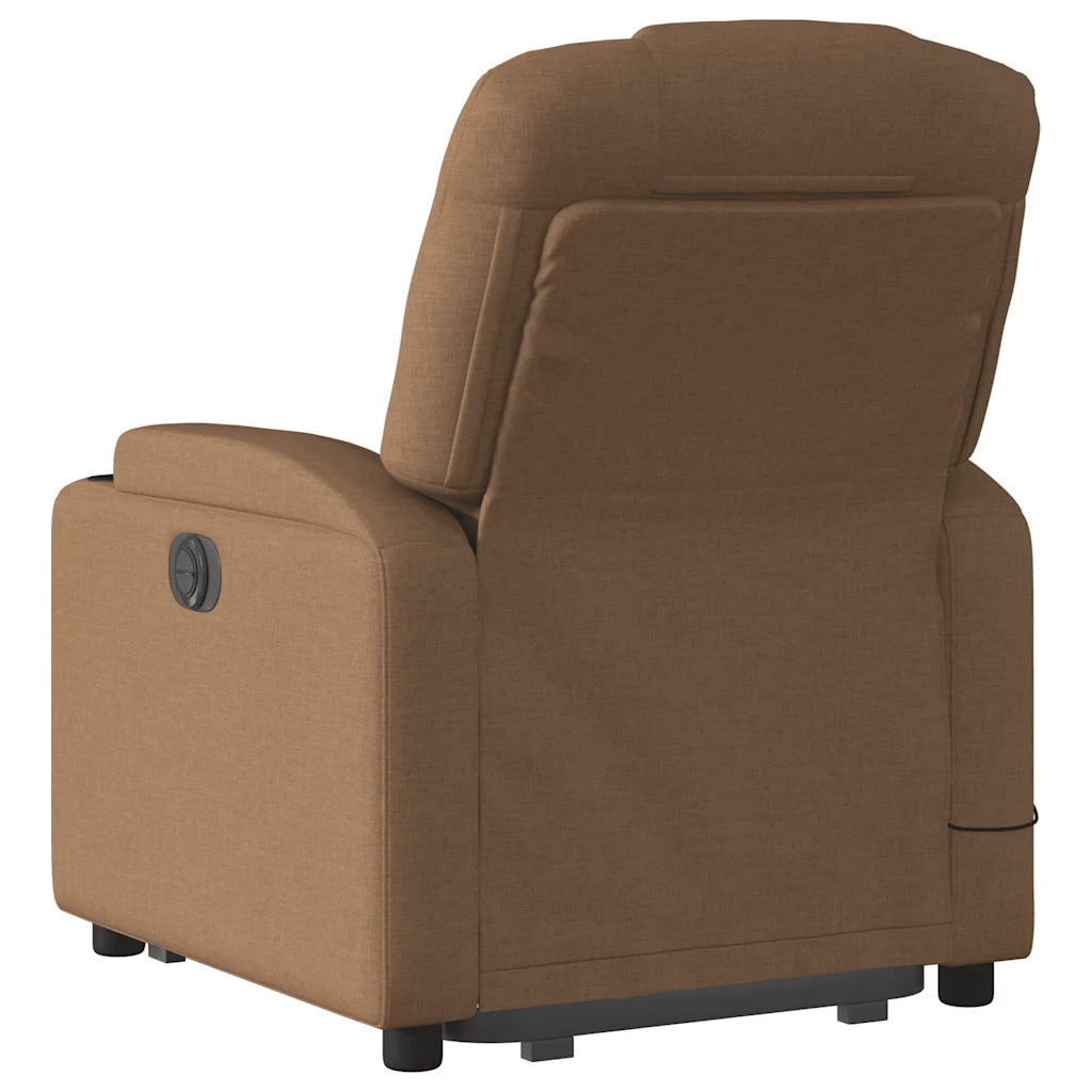 Poltrona Alzapersona Massaggiante Elettrica Marrone Tessuto 3204408