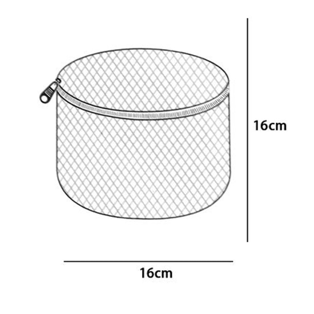 Trade Shop - Sacco A Rete Fine Forma Rotonda Proteggi Bucato Per Intimo Con Zip 16x16cm 59994 -