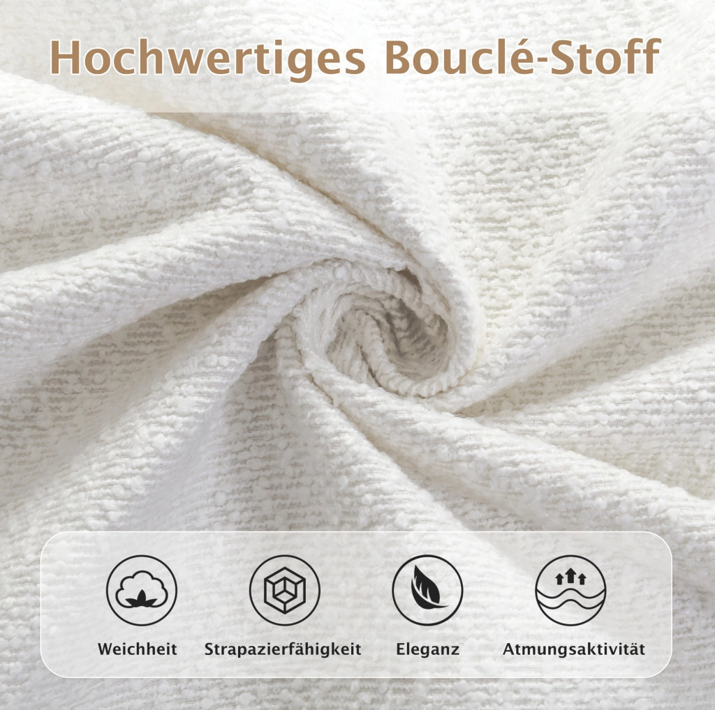 Letto matrimoniale contenitore bouclé beige 180x200 cm