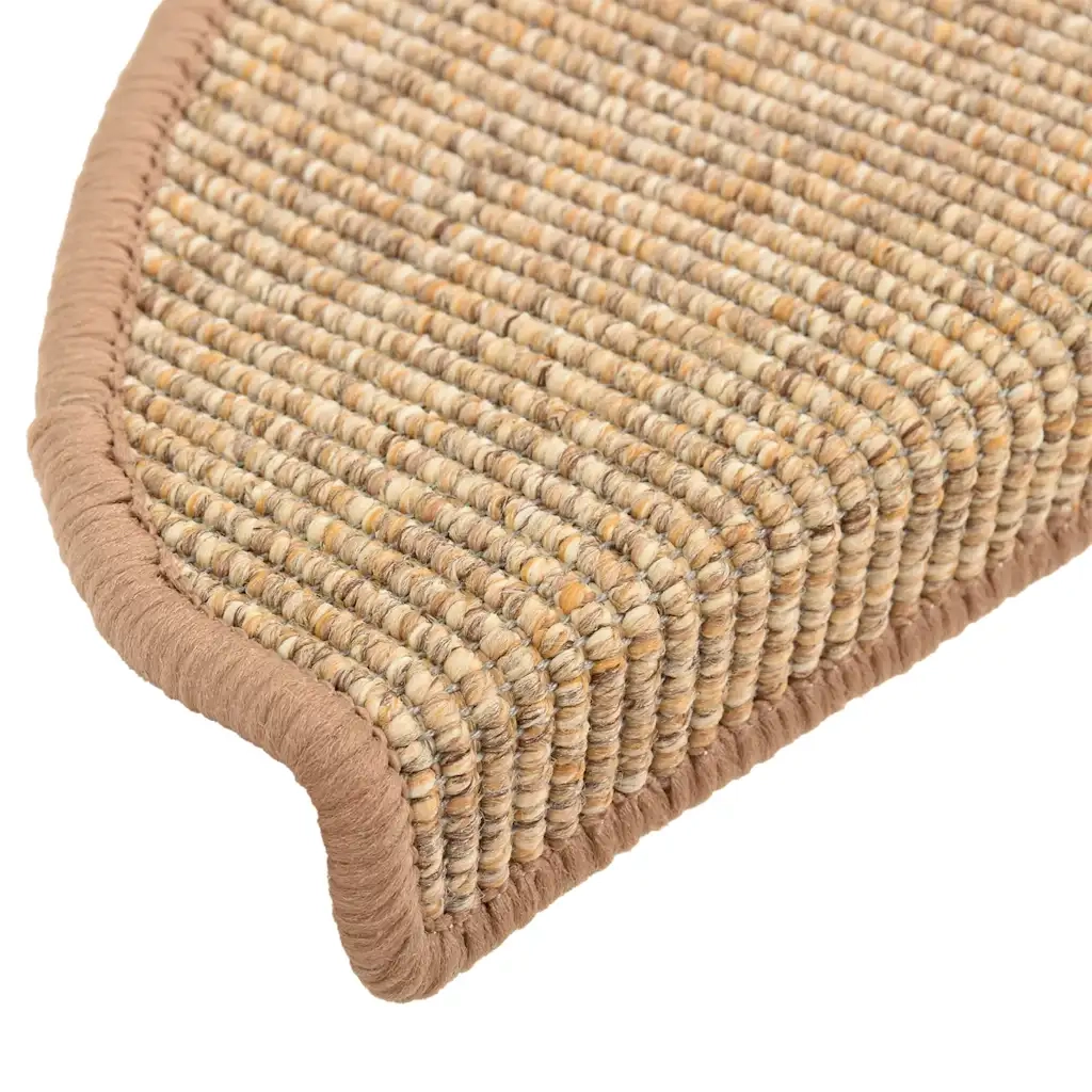 Tappetini per scale 15 pz 56x17x3 cm Marrone chiaro Semicircolari 326898