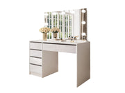 Lusiana, Scrivania 4 Cassetti, 120x55x143h cm Bianco Bianco Lucido