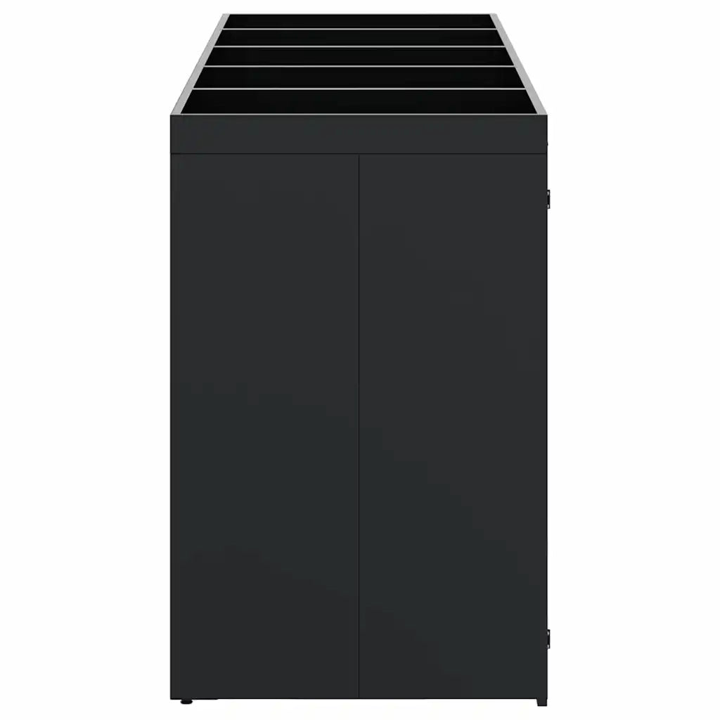Contenitore per Rifiuti per 5 Bidoni Nero 340 x 77,5 x 121,5 cm