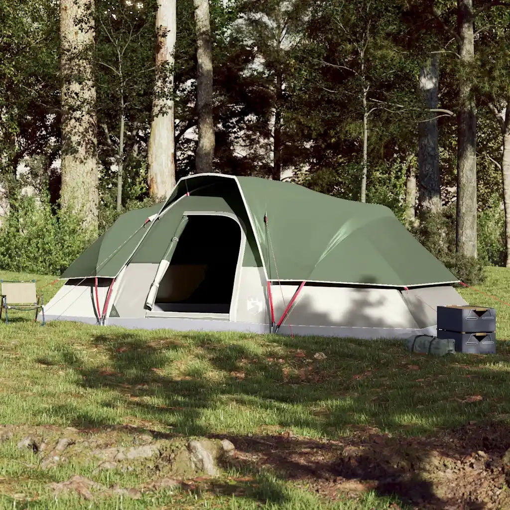 Tenda da Campeggio a Cupola per 9 Persone-Tenda per Escursionismo Verde Impermeabile