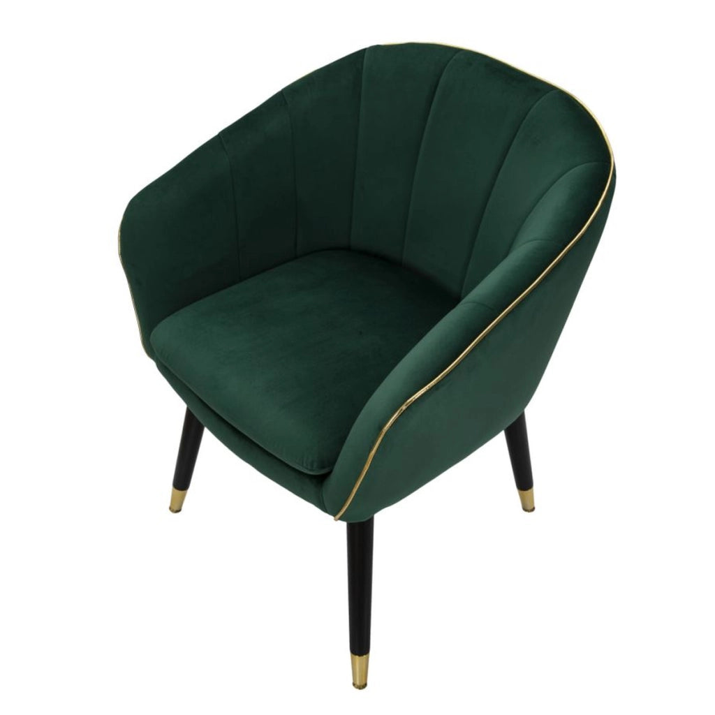 Poltrona VKH319, Verde, Legno, 62x58x78 cm