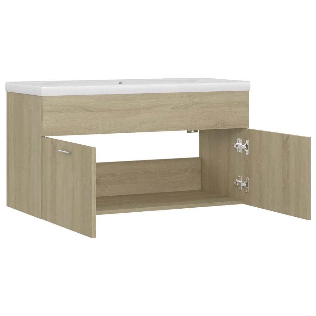 Mobile Bagno con Lavabo Integrato Rovere Sonoma in Truciolato 3070841