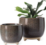 Pentole ceramiche moderne per piante - 12 e 16 cm vasi da piedi per interni ed uffici
