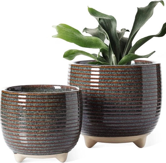 Pentole ceramiche moderne per piante - 12 e 16 cm vasi da piedi per interni ed uffici