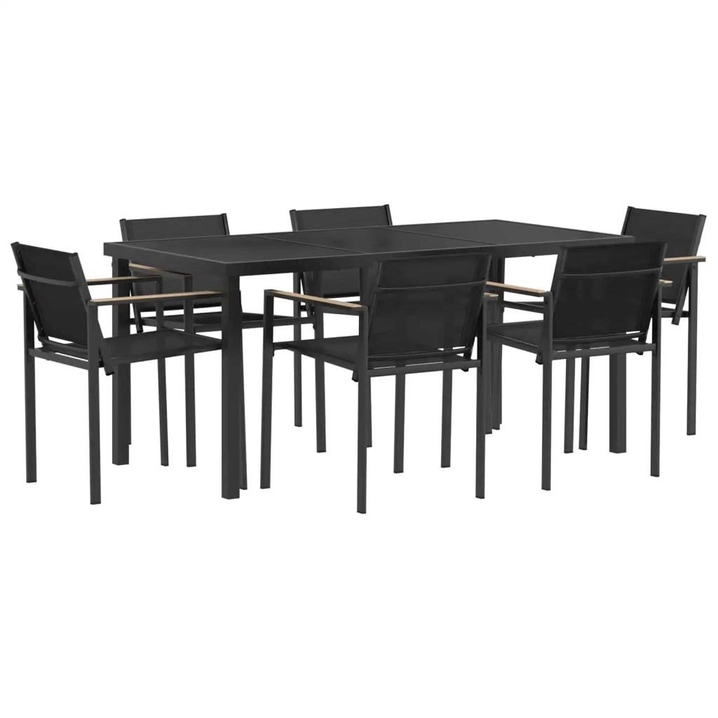 Set di Mobili da Esterno 7 pcs Nero e antracite Textilene 3422889