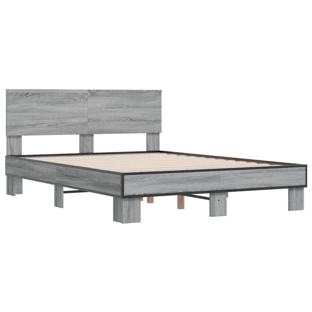 Giroletto Grigio Sonoma 135x190 cm in Legno Multistrato Metallo 3280210