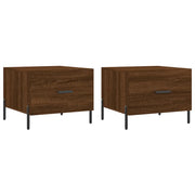 2 pz Tavolini salotto | Tavolino da caff¨¨ | Tavolino da Soggiorno Rovere Marrone 50x50x40 Legno Multistrato